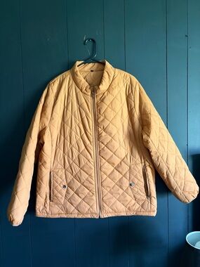 Quilted Women's Jacket in Mustard Yellow 2XL plus size womens